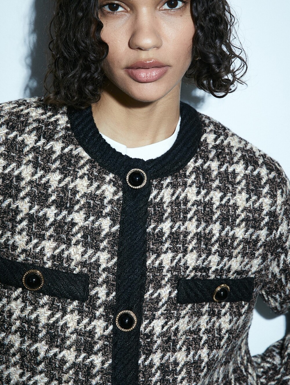 Houndstooth Tweed Jacket H&M